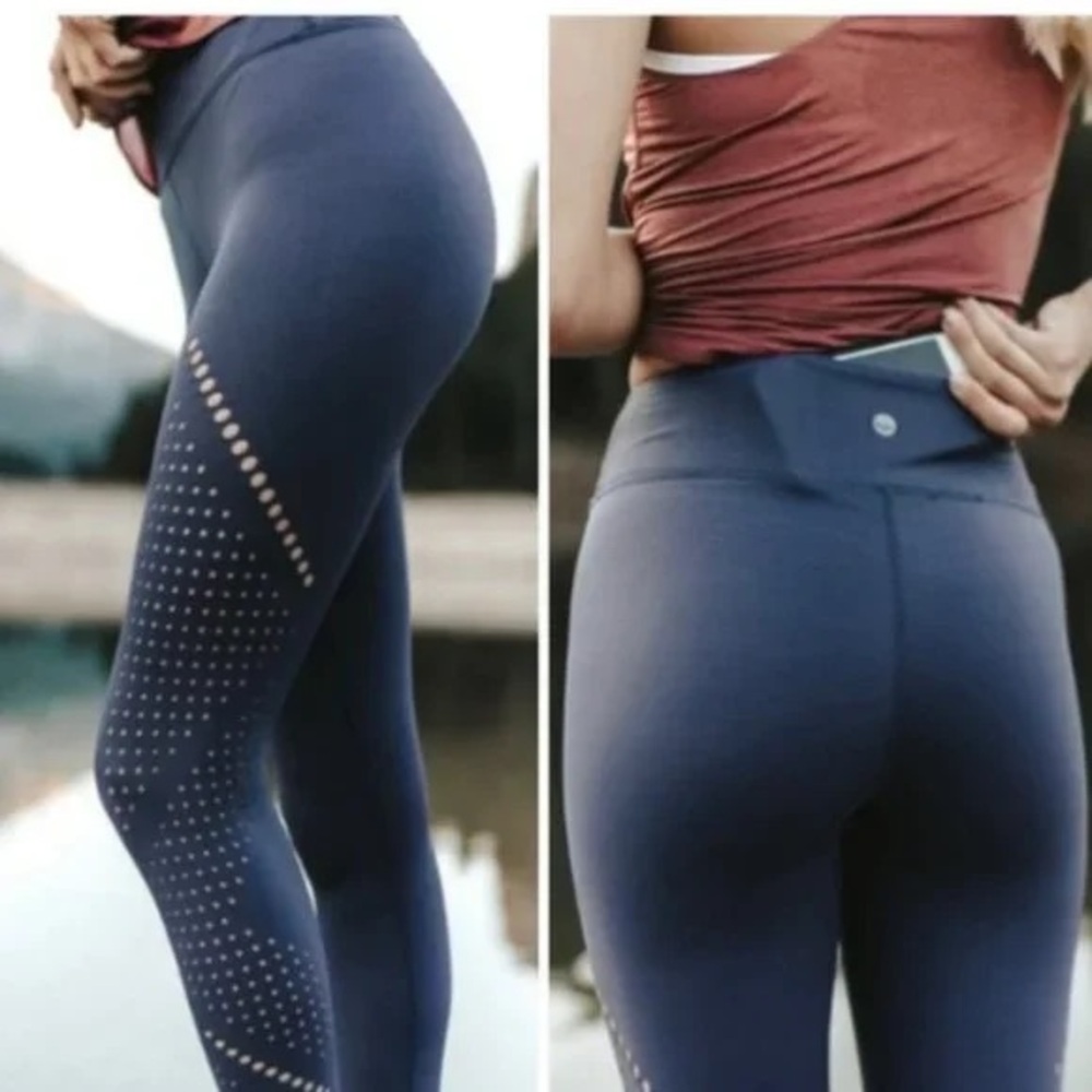 Senita Athletics Alpine Laser Cut Leggings in Black Size L